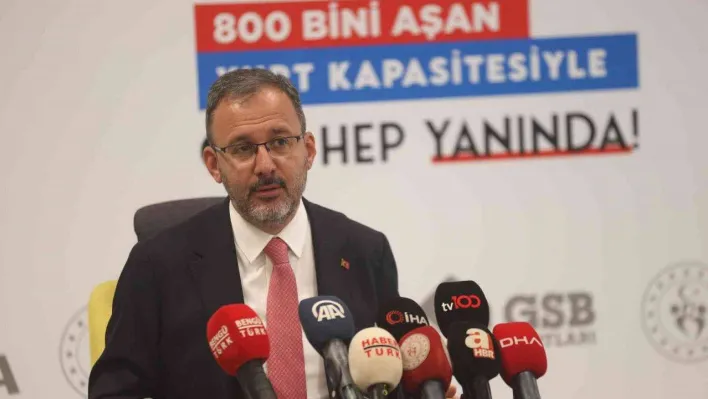 Gençlik ve Spor Bakanı Kasapoğlu: '2022- 2023 Eğitim Öğretim Dönemi için 415 bin 305 gencimiz GSB Yurtları'na başvuru yaptı'