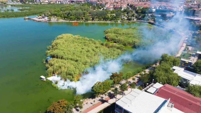 Gölbaşı Belediyesi'nden Mogan Gölü'nde müsilaj temizliği ve ilaçlama