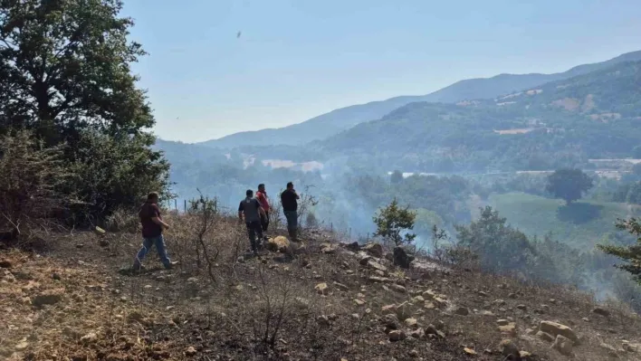 Gönen'de arazi ve anız yangını söndürüldü