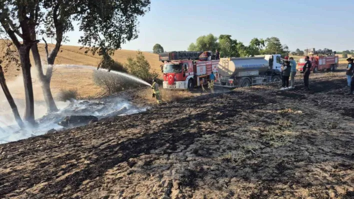 Gönen'de kırsal alanda çıkan arazi yangını söndürüldü