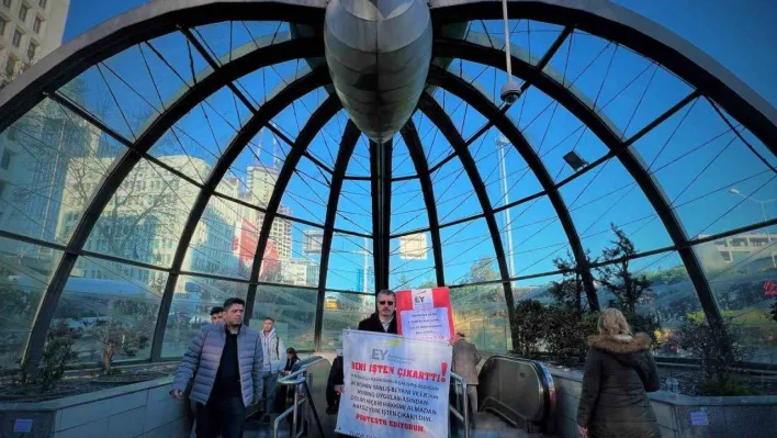 Hakları verilmeden işten çıkartılan engelli işçi, tek başına 4 yıldır eylem yapıyor