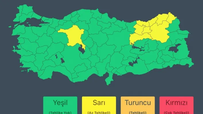 İçişleri Bakanlığı'ndan 9 il için sarı kodlu uyarı