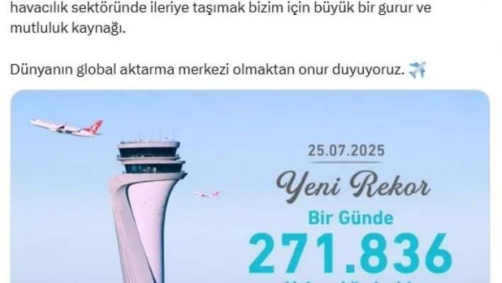 İGA İstanbul Havalimanı'nda yolcu rekoru kırıldı