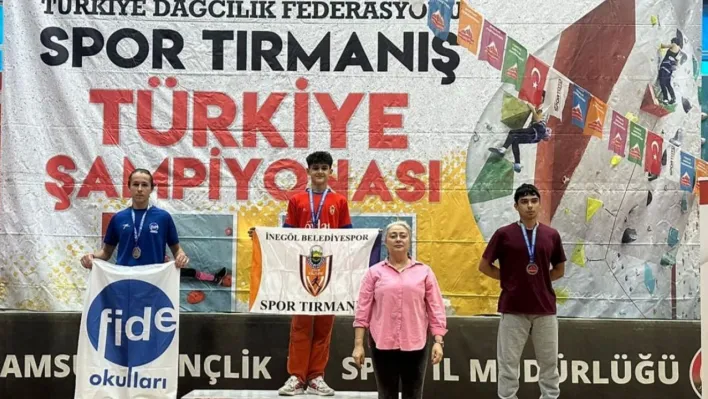 İnegöl Belediyesporlu sporculardan, spor tırmanışta Türkiye dereceleri