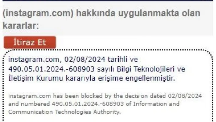 Instagram'a erişim engeli getirildi