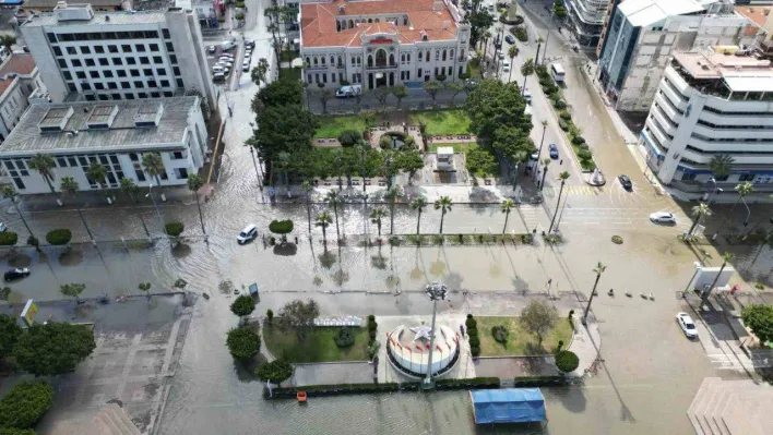 İskenderun'da deniz seviyesi yükseldi, bölge dron ile görüntülendi