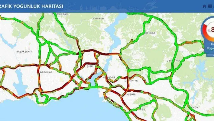 Beklenen yağış başladı: Trafik yoğunluğu yüzde 83 oldu
