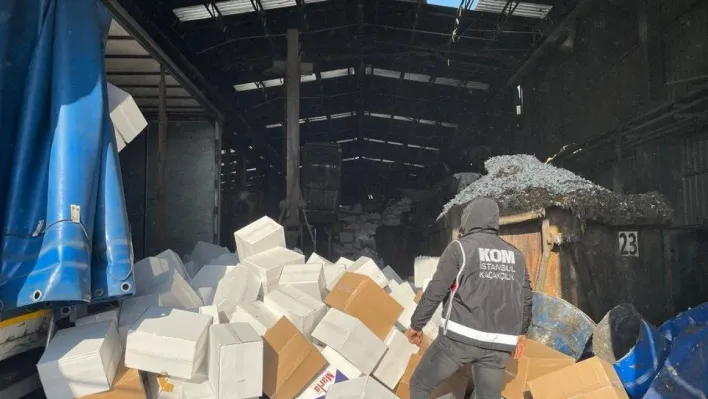 İstanbul'da ele geçirilen 123 ton kaçak tütün ve tütün mamülleri imha edildi