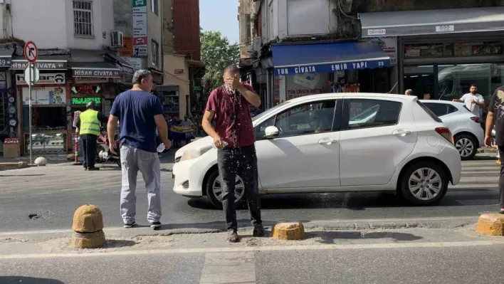 İstanbul'da sıcaktan bunalanlar başlarından aşağı soğuk su dökerek serinledi