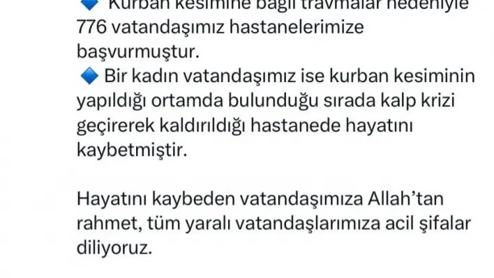 İstanbul İl Sağlık Müdürü Doç. Dr. Abdullah Emre Güner, bayram bilançosunu açıkladı