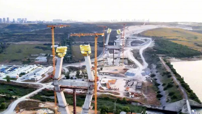 Kanal İstanbul'un ilk köprüsünde son durum: 110 metreye ulaştı