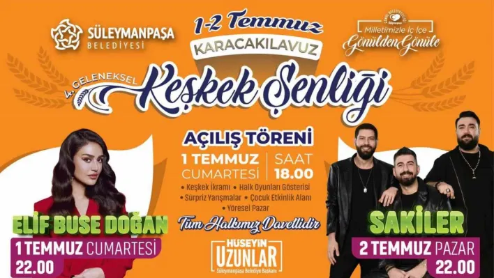 Karacakılavuz 4. Geleneksel Keşkek Şenliği 1 Temmuz'da başlayacak