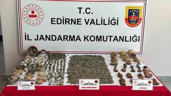 Keşan'da çok sayıda tarihi eser ele geçirildi