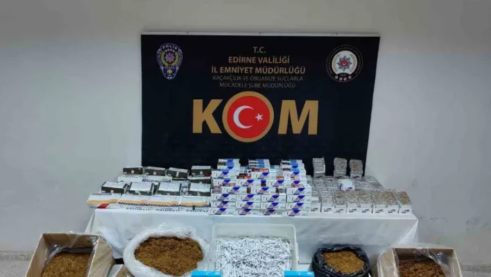 Keşan'da kıyılmış tütün ile doldurulmuş 29 bin 60 adet makaron ele geçirdi