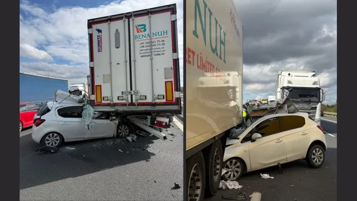 Kınalı Gişeleri Çerkezköy İstikameti'nde Feci Kaza: Sürücü Ağır Yaralı