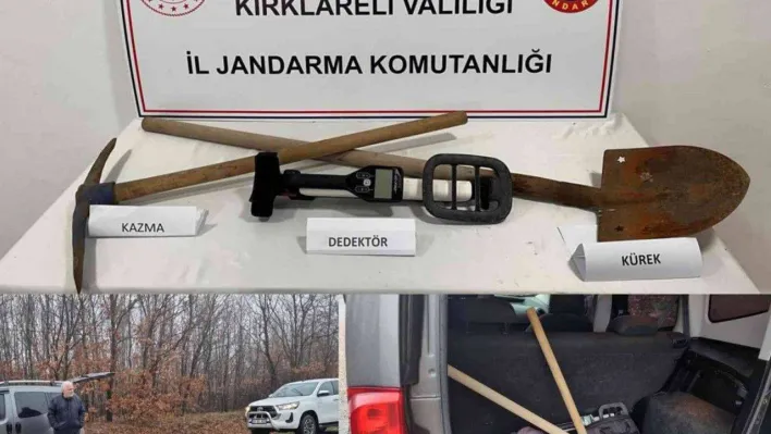 Kırklareli'de kaçak kazı yapan şüpheliler suçüstü yakalandı