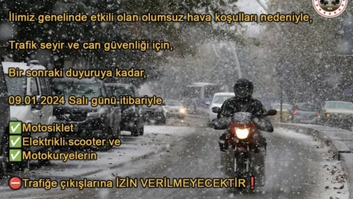 Kırklareli'de motosiklet ve elektrikli bisikletlerin trafiğe çıkış yasağı