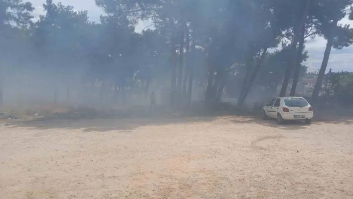 Kırklareli'nde hastane bahçesinde çıkan yangın söndürüldü