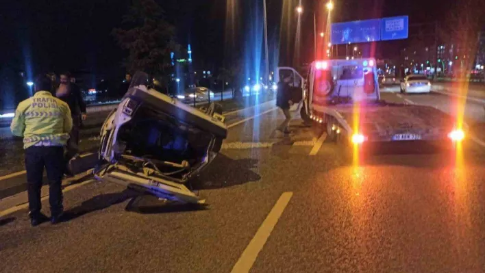 Kontrolden çıkan otomobil takla attı, 1 kişi yaralandı