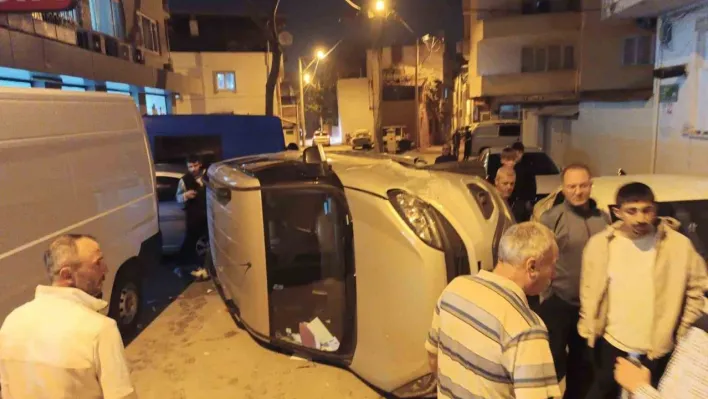 Kontrolden çıkan otomobil yan döndü: 1 yaralı