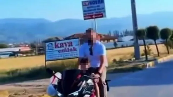 Küçük çocuklara motosiklet kullandırıp sosyal medyada paylaştılar