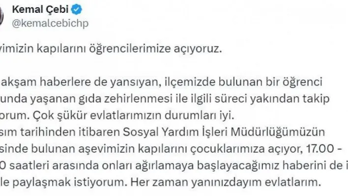 Küçükçekmece Belediye Başkanı Çebi: 'Aşevimizin kapılarını öğrencilerimize açıyoruz'