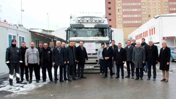 Kütahya İl Sağlık Müdürlüğünden deprem bölgesine tıbbi ve insani yardım malzemesi