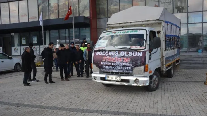 Lapseki Belediyesi deprem bölgesi için seferber oldu