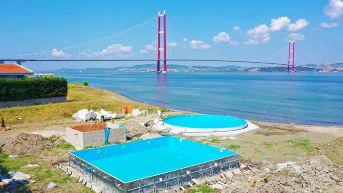 Lapseki'de Aqua Park projesinin çalışmaları sürüyor