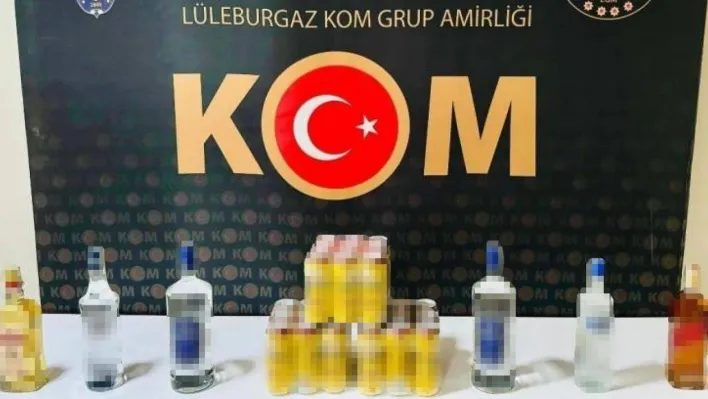 Lüleburgaz'da 33 şişe gümrük kaçağı içki ele geçirildi