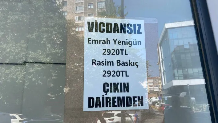 Maltepe'de kira zammında anlaşamayan ev sahibi bina girişine yazı astı