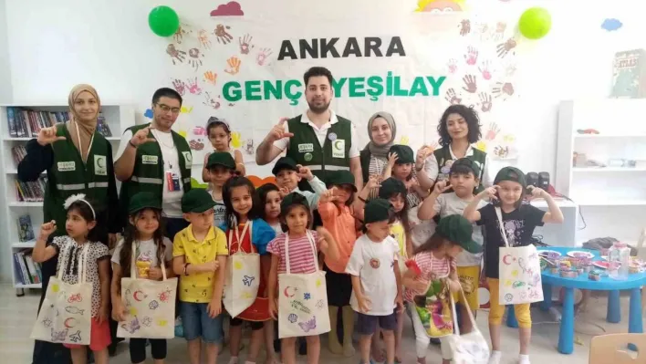 Mamak'ta minikler için baskı atölyesi düzenlendi