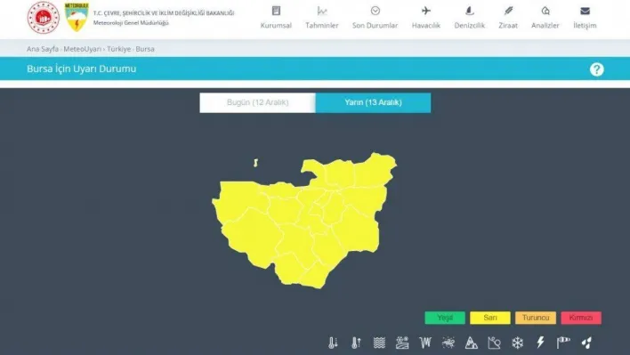 Meteorolojiden Bursa için son dakika uyarısı