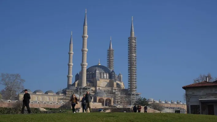 Mimar Sinan'ın ustalık eseri Selimiye'nin üç minaresinde çalışmalar tamamlandı