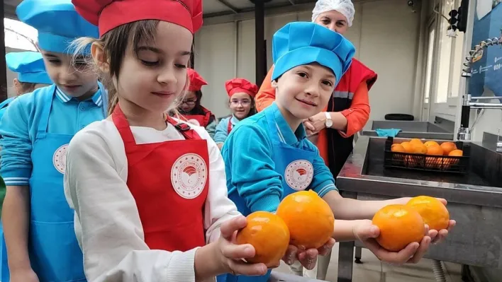 Minik öğrenciler gıda israfını önlemek için evde bulunan meyvelerden reçel yaptı