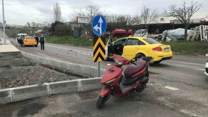 Motosikletli sürücü yaralandı