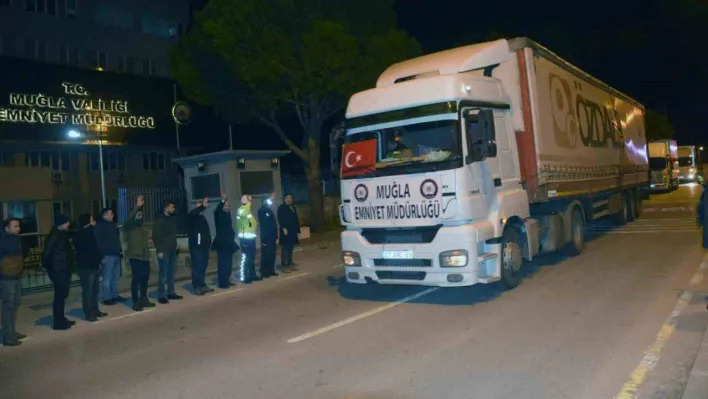 Muğla'dan deprem bölgesine 600'üncü TIR