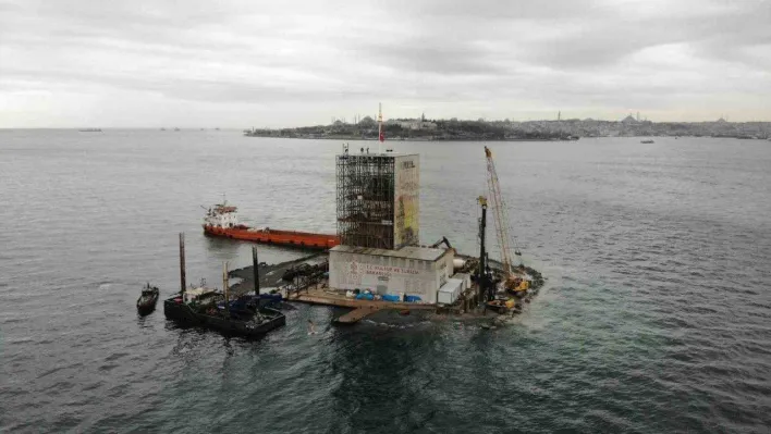 Restorasyonu devam eden Kız Kulesi'nin son hali havadan görüntülendi