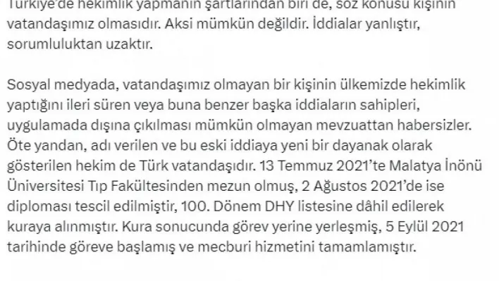 Sağlık Bakanı Koca'dan yabancı uyruklu doktor çalıştırıldığı iddialarına cevap