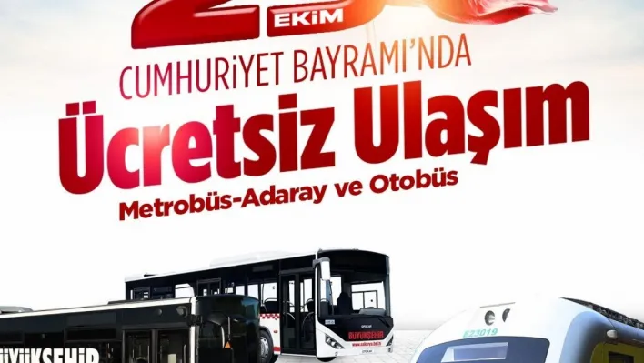 Sakarya'da 29 Ekim Cumhuriyet Bayramı'nda ulaşım ücretsiz