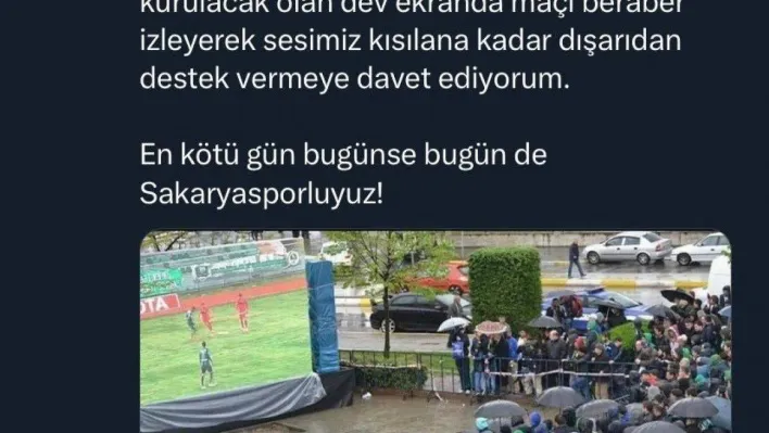 Sakaryaspor Kulüp Başkanı Genç'ten taraftara davet