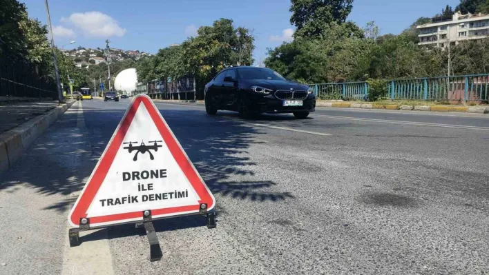 Sarıyer'de dron destekli trafik denetimi