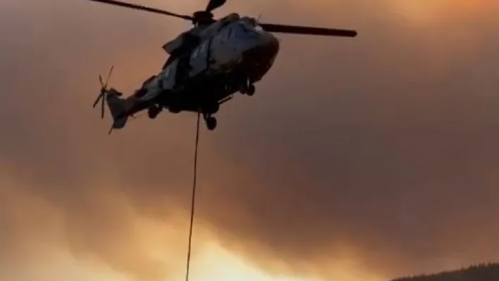Şarköy'de zamanla yarış: Helikopterler yangınla mücadelede suyu havuzdan alıyor