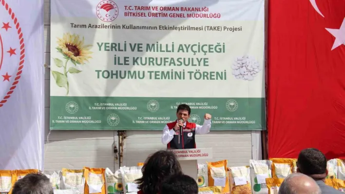 Silivri'de ayçiçeği ve kuru fasulye tohum temini töreni gerçekleştirildi