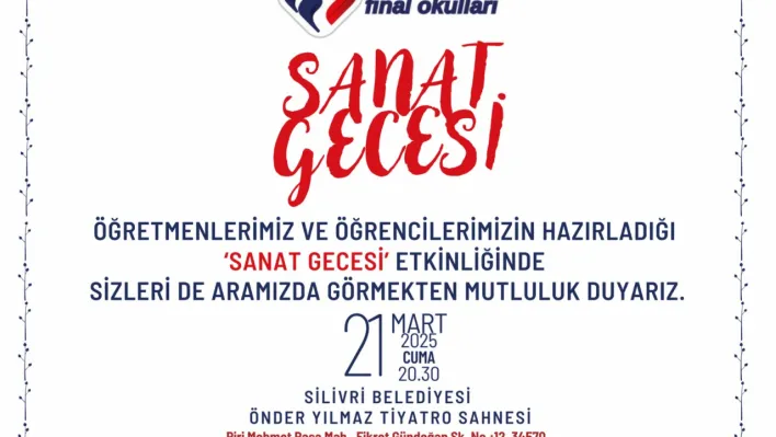 Silivri Final Okulları'ndan Sanat Gecesi: Sevginin Dili Sanatla Anlatılacak