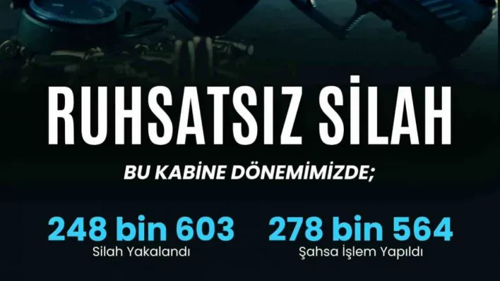 Son bir hafta içinde 81 ilde ruhsatsız silahlara yönelik düzenlenen operasyonlarda bin 867 silah ele geçirildi