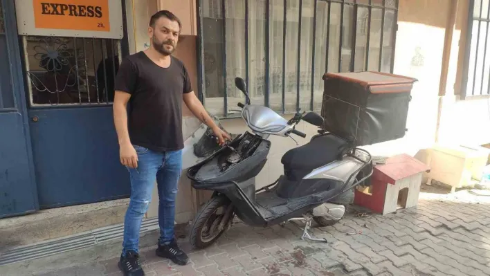 Sultangazi'de çaldığı motosikleti parçalarken güvenliğe yakalanıp kaçtı