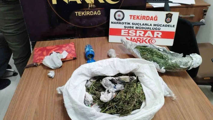 Tekirdağ'da 1 kilogram esrar ele geçirildi