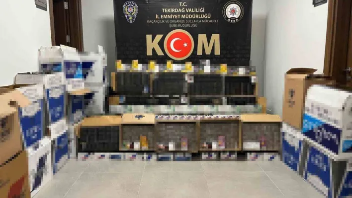 Tekirdağ'da 230 bin adet dolu makaron ele geçirildi