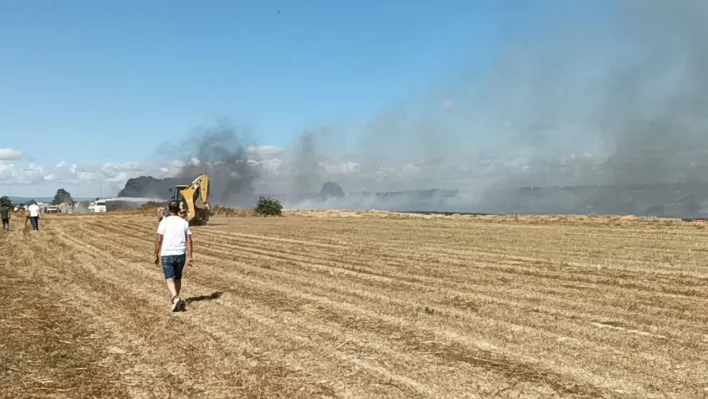 Tekirdağ'da anız yangını